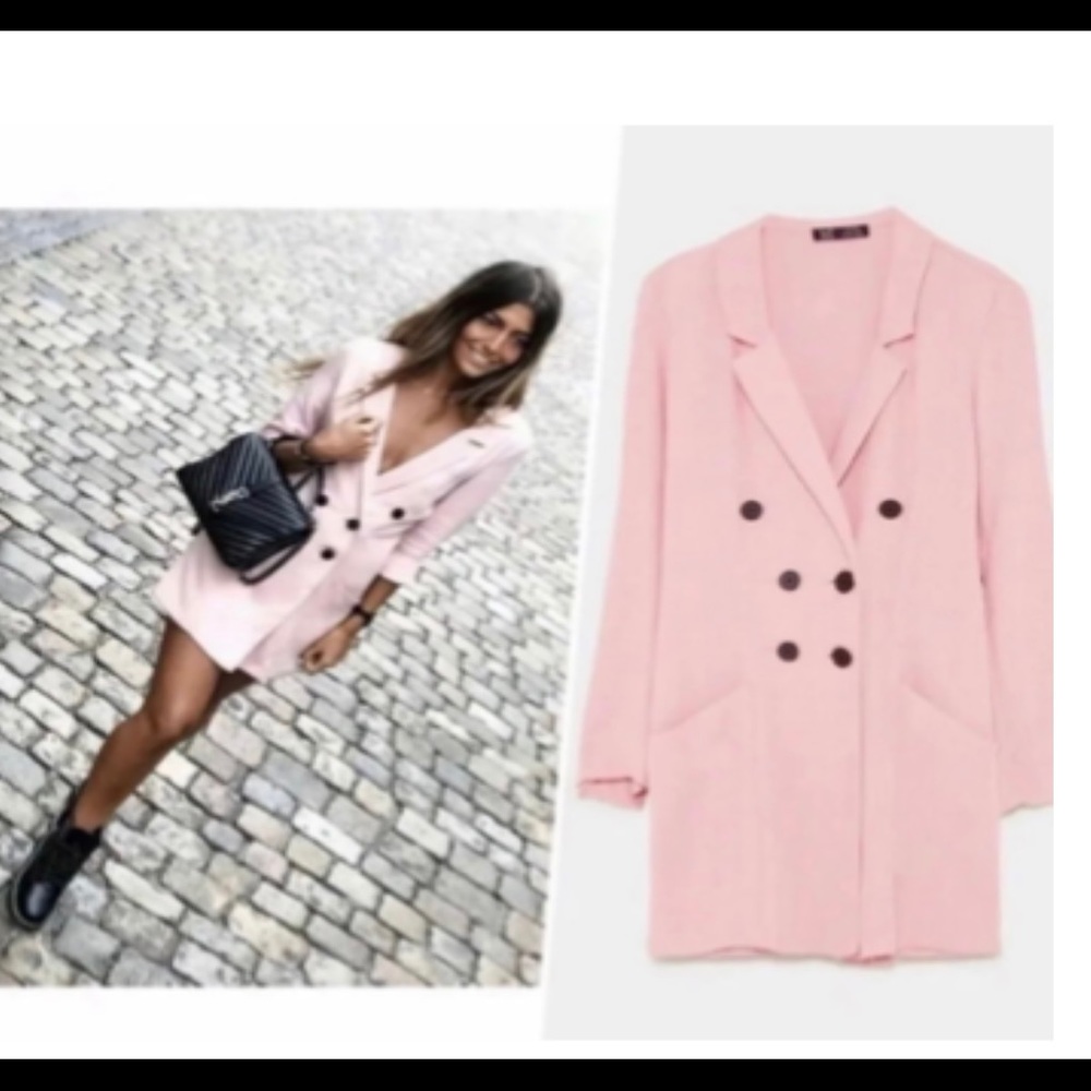 Pink Zara Blazer Romper Dress